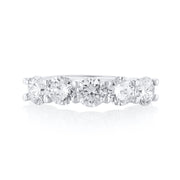 2.23 Carat Lab Grown Diamond 5 Stone Band set in 14K White Gold