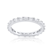 1.68 Carat Emerald Cut Lab Grown Eternity Band in Platinum