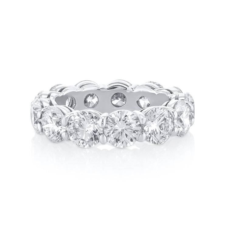 5.96 Carat Round Lab Grown Diamond Eternity Band in 14K White Gold