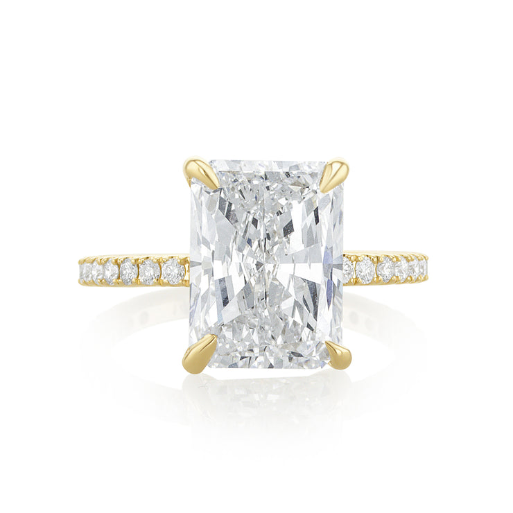 5.01 Carat Radiant Lab Grown Diamond Ring in 14K Yellow Gold