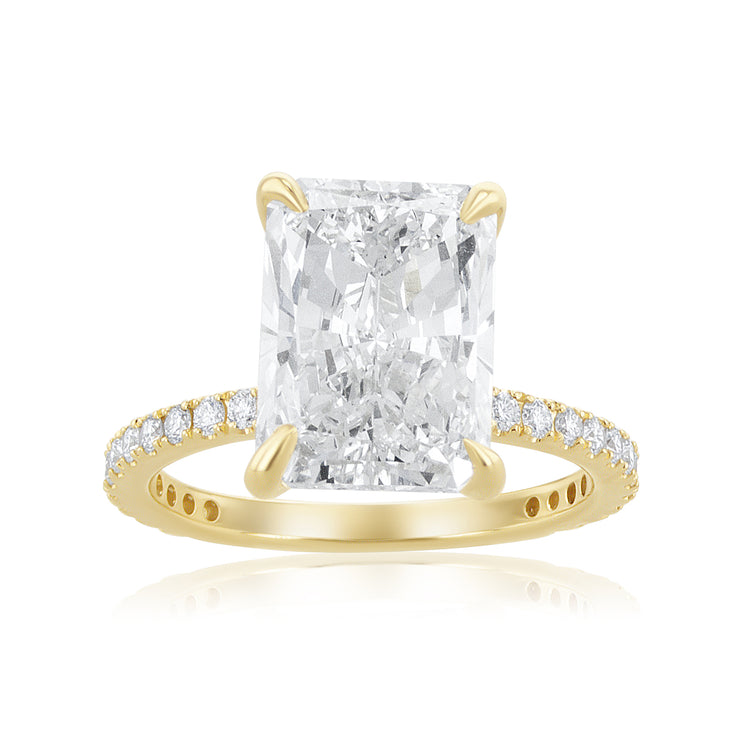 5.01 Carat Radiant Lab Grown Diamond Ring in 14K Yellow Gold