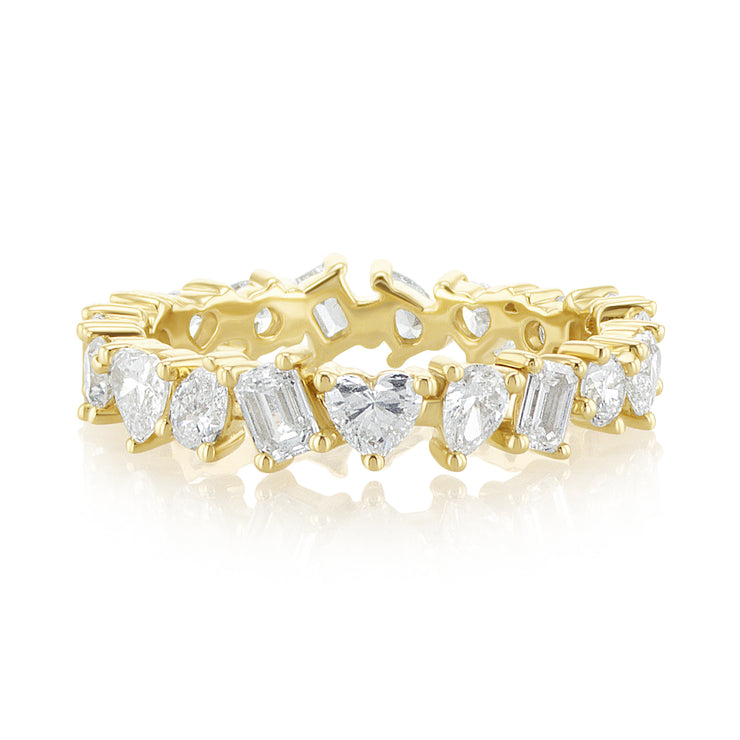 2.18 Carat Mixed Shape Lab Grown Diamond Band in 14K Yellow Gold