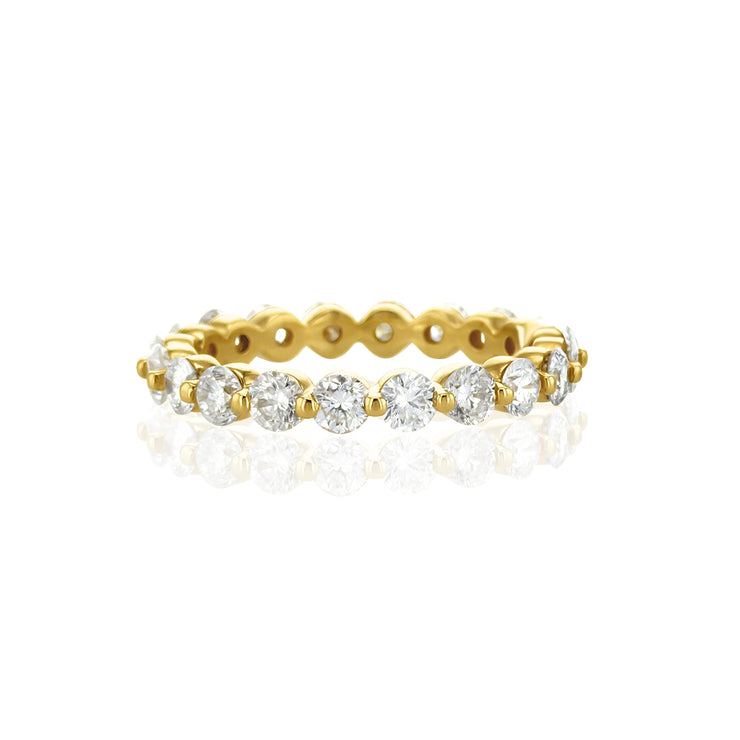 2.12 Cttw Round Diamond 14K Yellow Gold Floating Prong Eternity Band