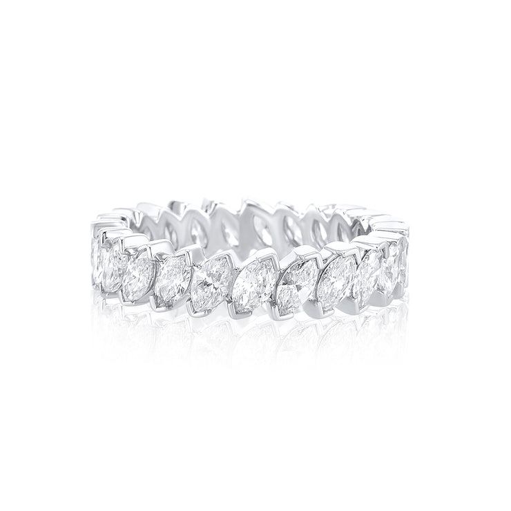 2.57 Cttw Marquise Cut Diamond 14K White Gold Eternity Band