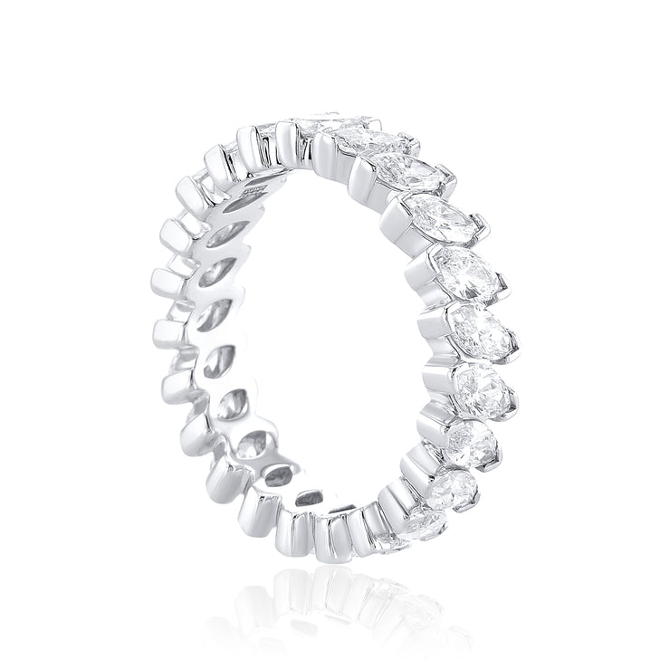 2.57 Cttw Marquise Cut Diamond 14K White Gold Eternity Band