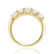 1.61 Carat Natural Diamond 5 Stone Band in 14K Yellow Gold