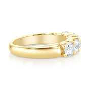 1.61 Carat Natural Diamond 5 Stone Band in 14K Yellow Gold