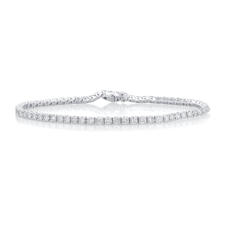 4.00 Carat Round Diamond Tennis Bracelet set in 14K White Gold