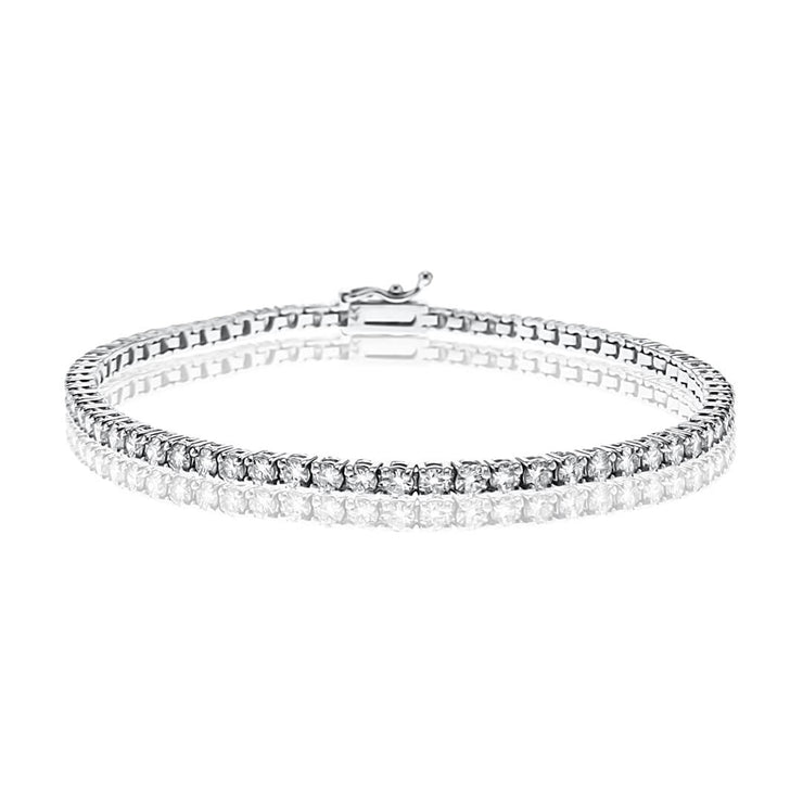 3.00 Carat Round Lab Grown Diamond Tennis Bracelet set in 14K White Gold