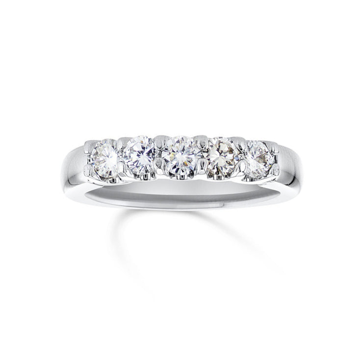 0.69 Cttw Round Diamond Shared Prong 14K White Gold Band