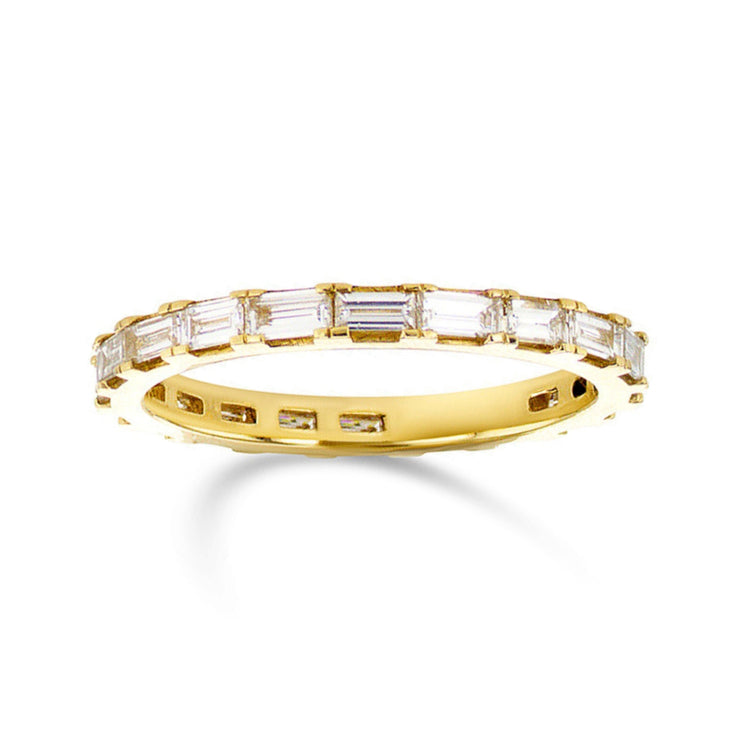 1.00 Cttw Baguette Diamond East-West 14K Yellow Gold Eternity Band