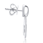 0.47 Carat Zipper Pulls Natural Diamond Earrings in 18K White Gold