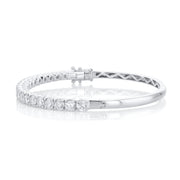 3.90 Carat Round Diamond Bangle Bracelet set in 18K White Gold