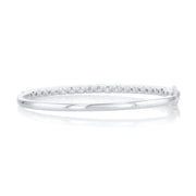 3.90 Carat Round Diamond Bangle Bracelet set in 18K White Gold