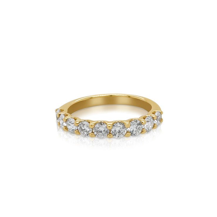 1.00 Carat Band With 9 Round Natural Diamonds in 14K Yellow Gold