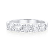 1.00 Carat Natural Diamond 5 Stone Band in 14K White Gold