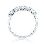 1.00 Carat Natural Diamond 5 Stone Band in 14K White Gold