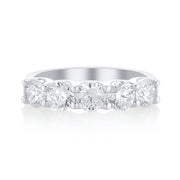 1.55 Carat Natural Diamond 5 Stone Band In 14K White Gold