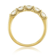 1.25 Carat Natural Diamond Band 5 Stone Ring in 14K Yellow Gold