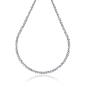 12.00 Cttw Mixed Diamonds Bezel Set Tennis Necklace set in 18K White Gold Necklace