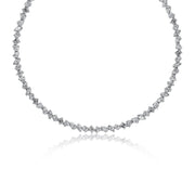 12.00 Cttw Mixed Shape Diamond Tennis Necklace set in 18K White Gold