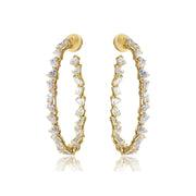 8.68 Carat Natural Diamond Mixed Shape Fancy Hoop Earring in 18K Yellow Gold