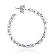 8.45 Carat Natural Diamond Fancy Mix Shape Hoop Earring 18K White Gold