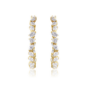 7.79 Carat Natural Diamond Mixed Shape Fancy Hoop Earring in 18K Yellow Gold