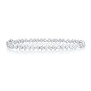 9.30 Carat Mixed Fancy Shape Diamond Line Bracelet set in 18K White Gold