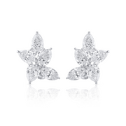 9.70 Carat Pear & Marquise Natural Diamond Earrings set in Platinum