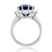 8.62 Carat Sapphire & 1.33 Carat Natural Diamond set in Platinum