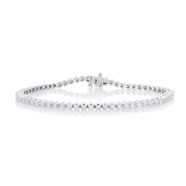 1.95 Carat Round Diamond Tennis Bracelet set in 14K White Gold