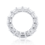 15.37 Carat Lab Grown Diamond Eternity Band Containing 15 Emerald Cut Diamonds set in 14K White Gold