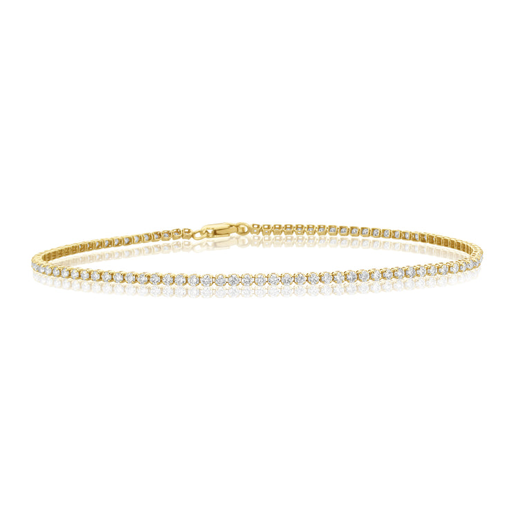 1.20 Carat Round Diamond Tennis Bracelet set in 14K Yellow Gold