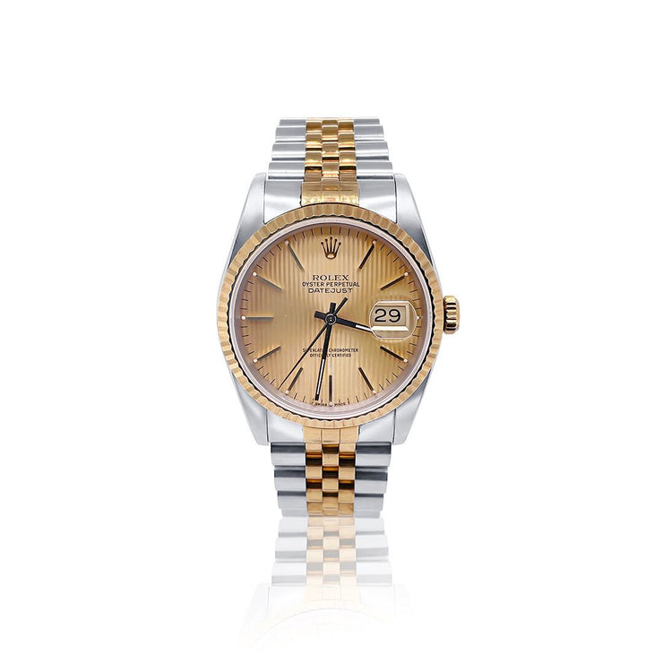 Pre-Owned Rolex 36MM Tapestry Two-Tone Datejust Watch