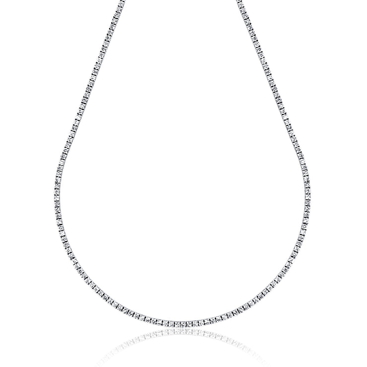 7.50 Cttw Round Diamond Tennis Necklace set in 14K White Gold