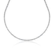 10.00 Carat 18" Lab Grown Tennis Necklace in 14K White Gold