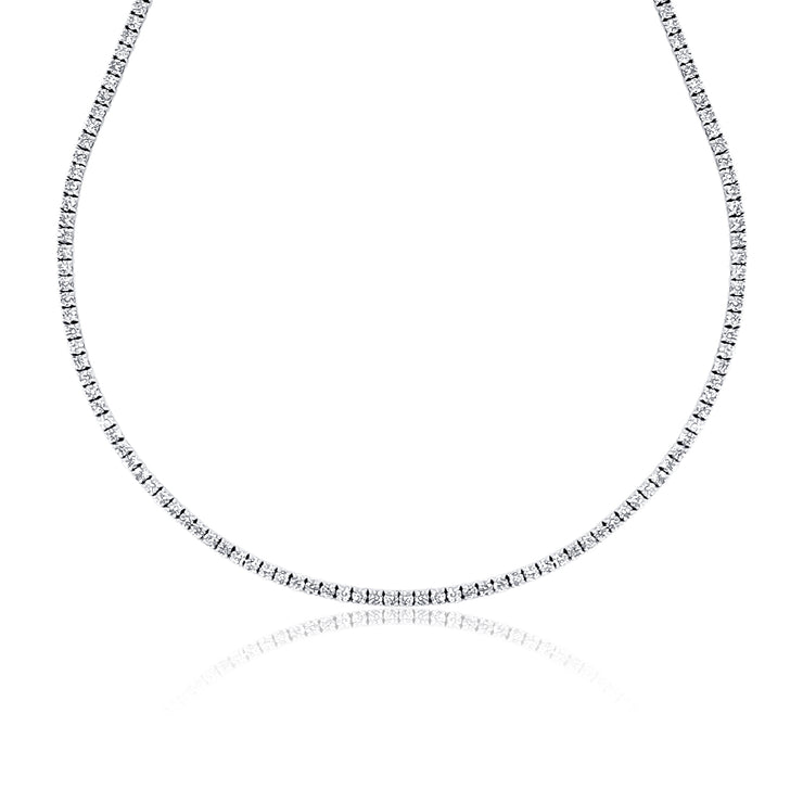 7.50 Cttw Round Diamond Tennis Necklace set in 14K White Gold