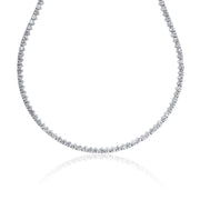 18.00 Cttw Round Diamond Tennis Necklace set in 14K White Gold