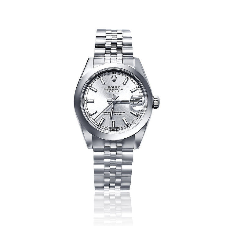 Pre-owned Rolex Stainless Steel Ladies Datejust Silver Dial