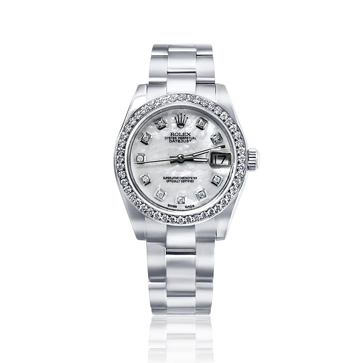 Pre-Owned Rolex Lady Datejust MOP Diamond Dial and Bezel Stainless Steel