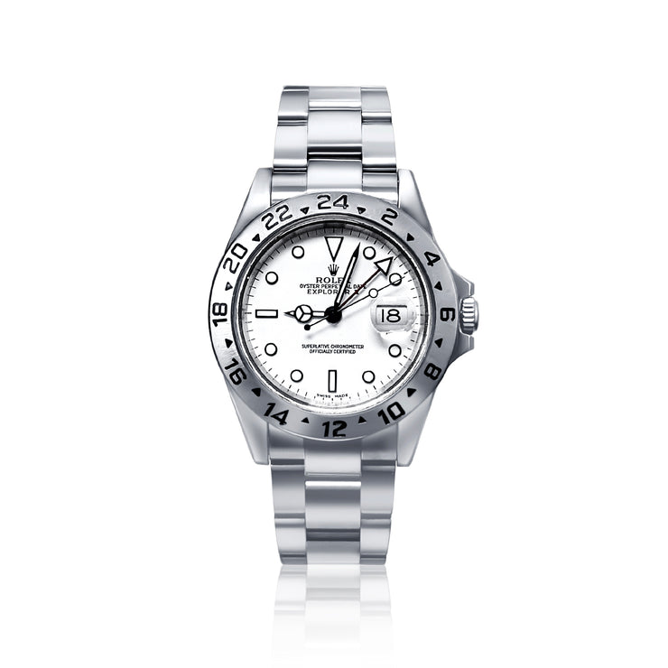 Pre-Owned Rolex Explorer II with White Dial Stainless Steel