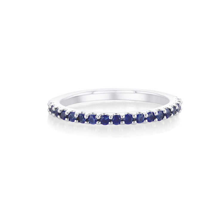 Blue Sapphire Eternity Band in Platinum - The Diamond Factory