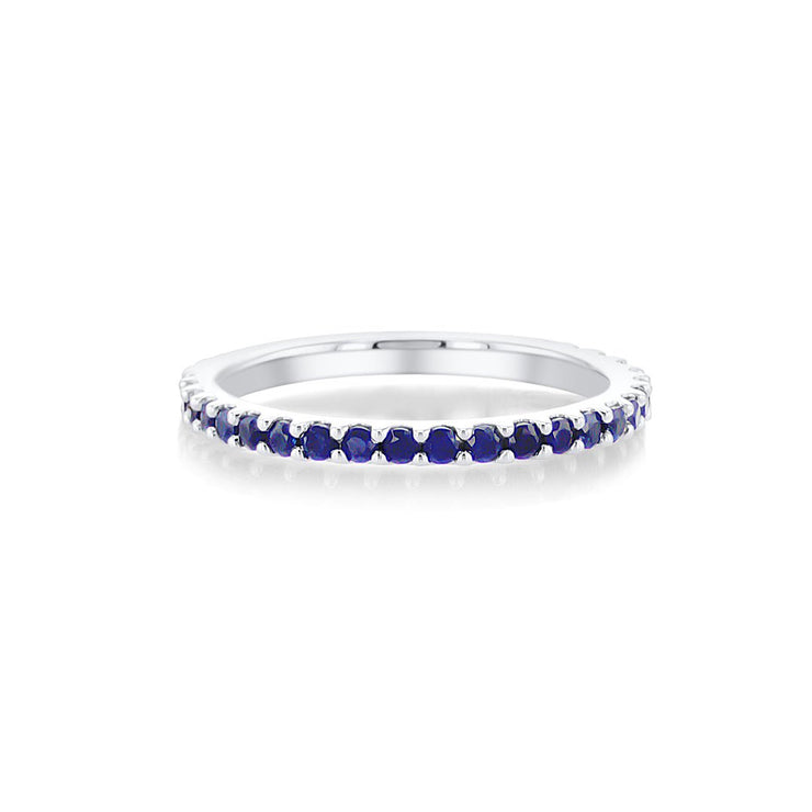 Blue Sapphire Eternity Band in Platinum - The Diamond Factory