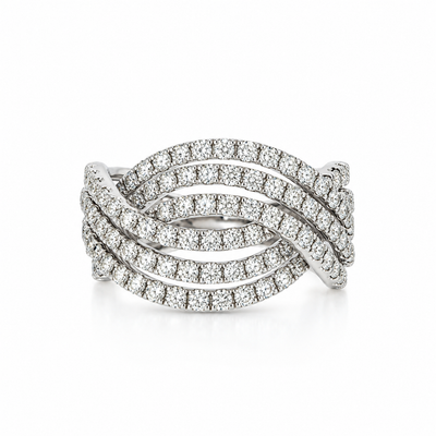 Round Natural Diamonds Wide Ring