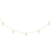 Marquise Diamond Station Necklace 14K Yellow Gold - The Diamond Factory