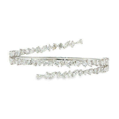 Mixed Shape Natural Diamond Bi-Pass Bracelet