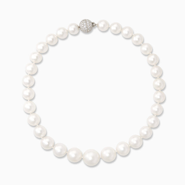 Natural South Sea White Pearl Necklace - The Diamond Factory