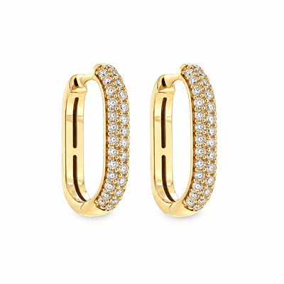 Pavé Natural Diamond Hoop Earrings