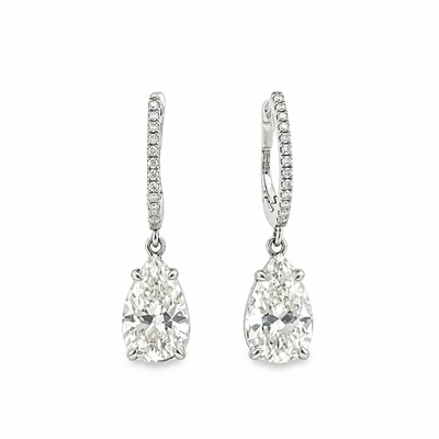 Pear Shape Natural Diamond Dangle Earrings
